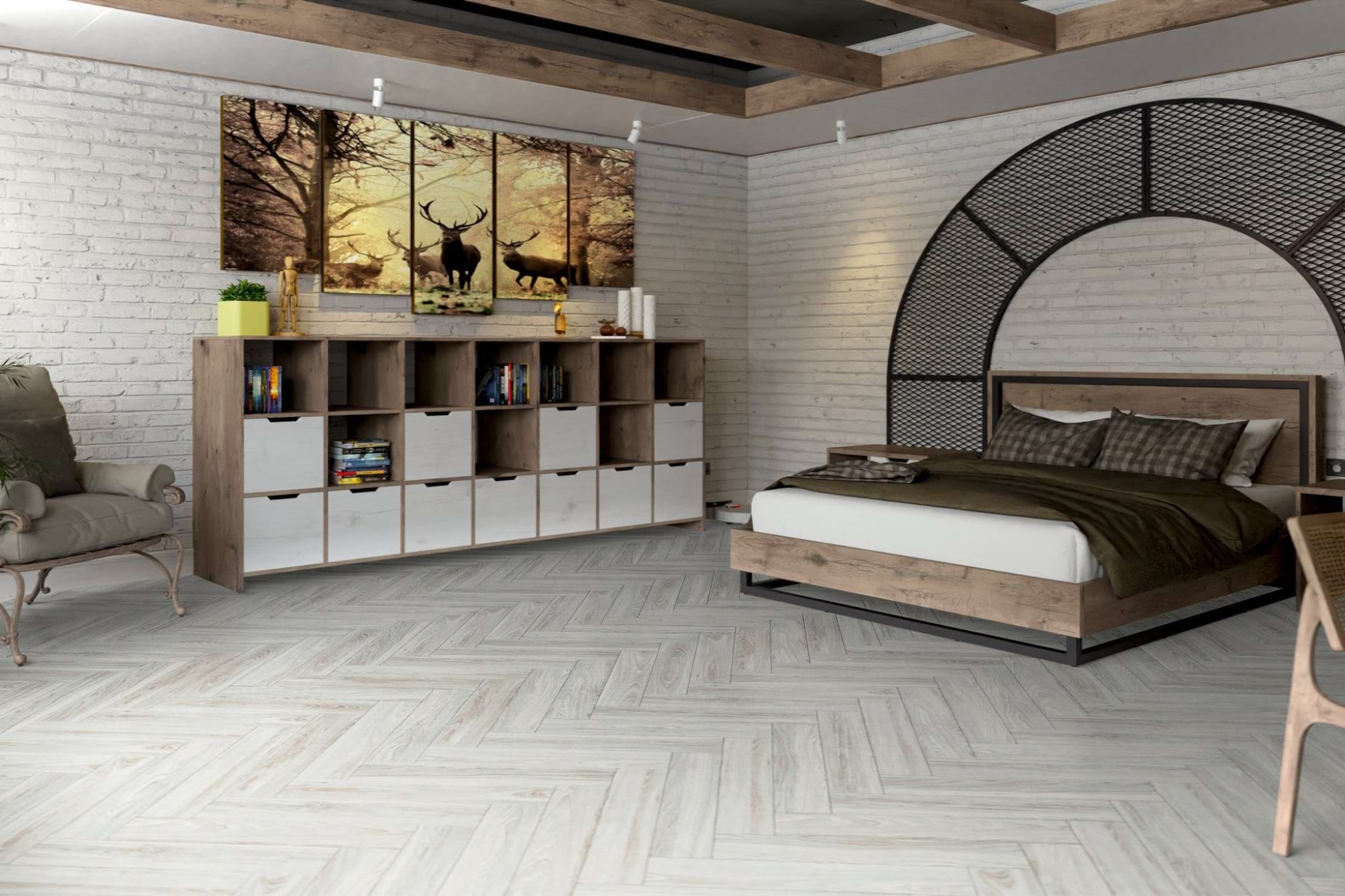 Инженерный паркет «Damy Floor» Ванильный (укладка елочкой) — купить в Бийске