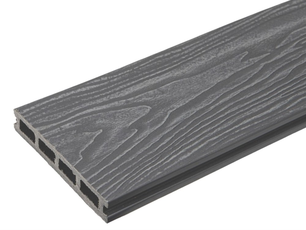 Террасная доска серая TalverWood 150*25мм 3D текстура дерева брашинг — купить в Бийске