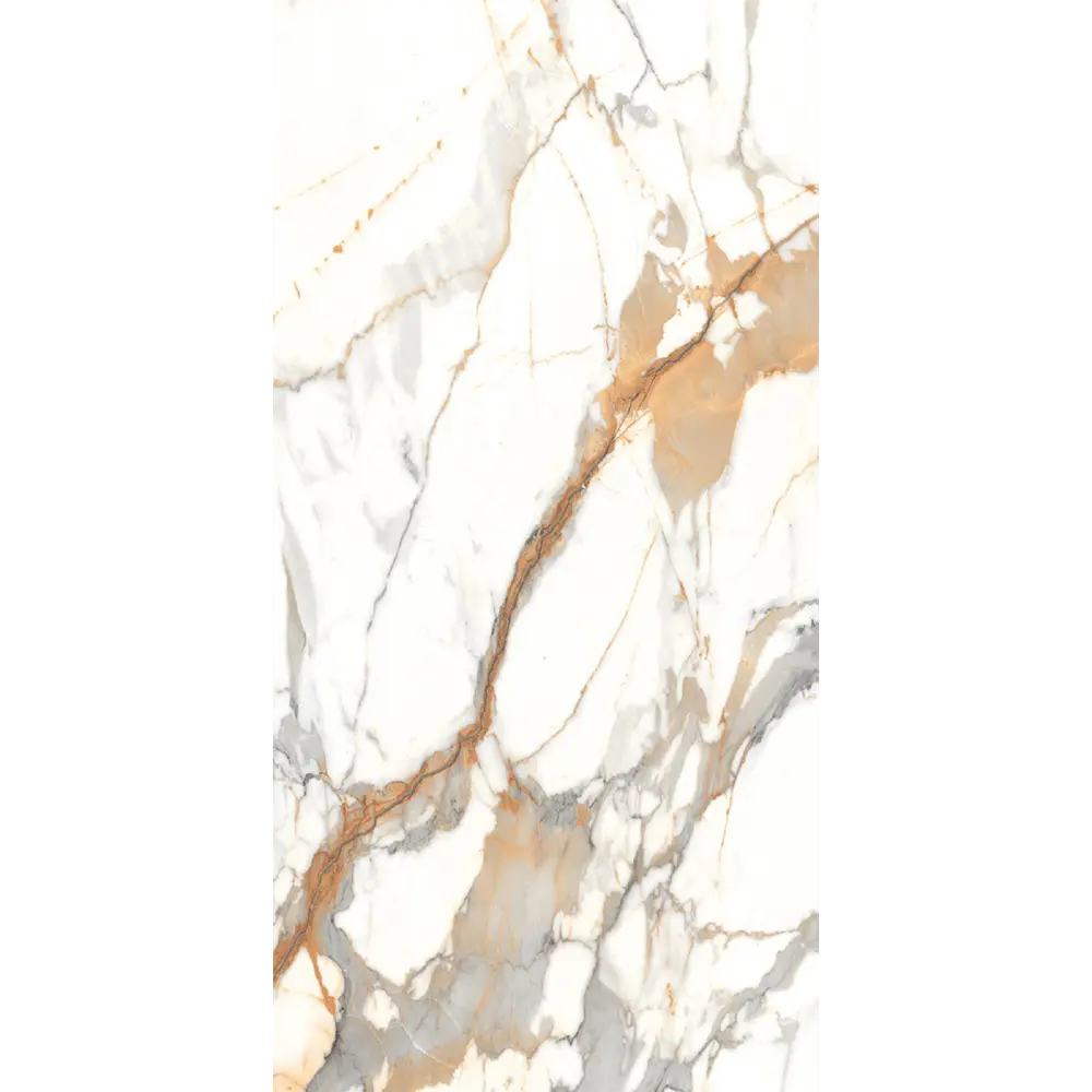 Керамогранит "Sonex" Carrara Volga Glossy полированный 60x120 см 1.44 м2 цвет белый с серо-бежевыми прожилками — купить в Бийске