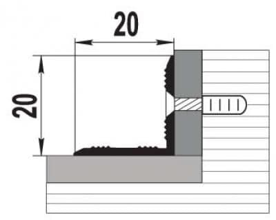Порожек алюминиевый ПУ-05-1 (900*20*20 мм)