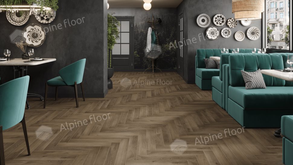 Ламинат "Alpine Floor" Herringbone 12 PRO Дуб Анжу (606*101*12 мм) — купить в Бийске