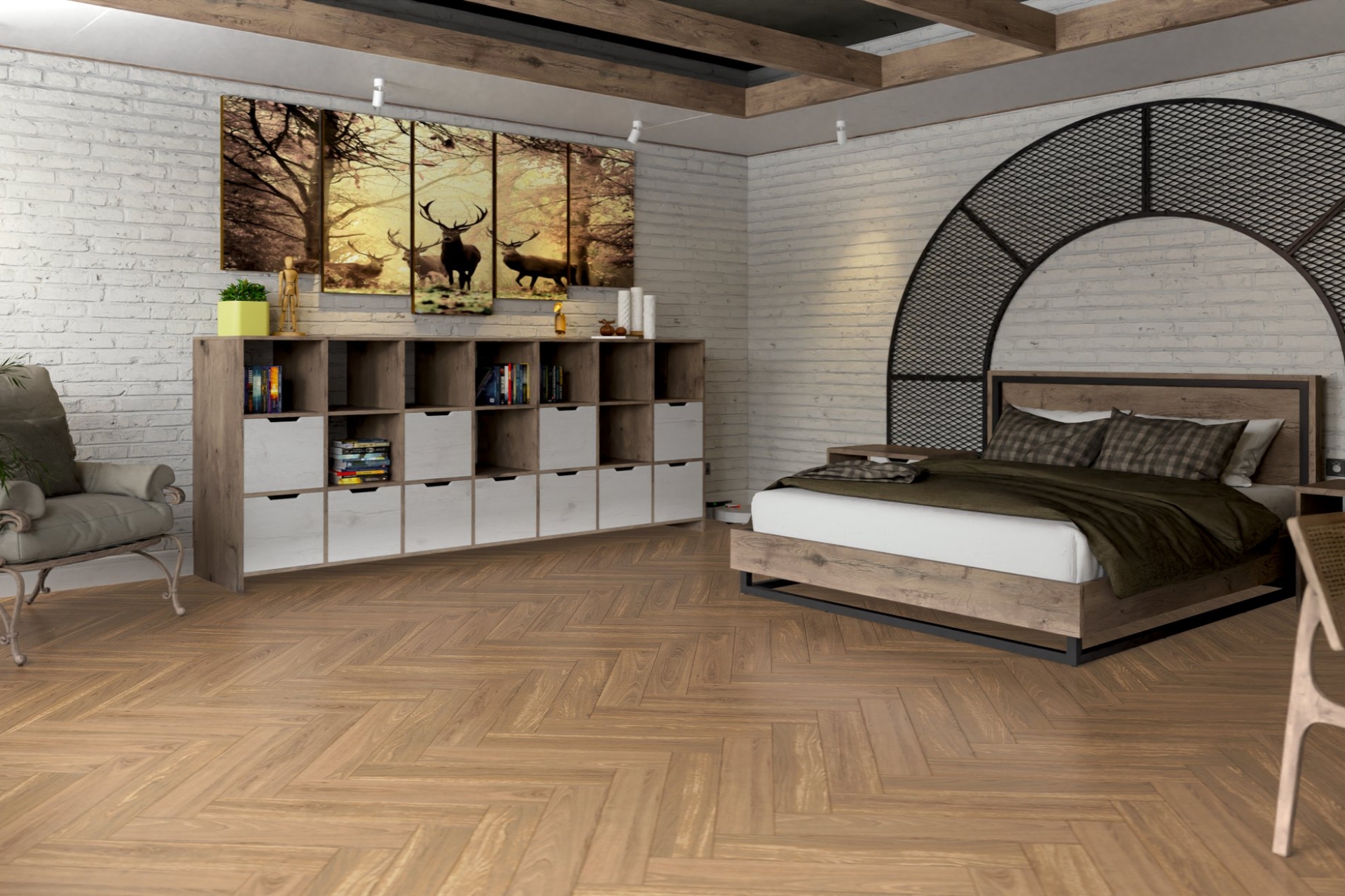 Инженерный паркет «Damy Floor» Натуральный (укладка елочкой) — купить в Бийске