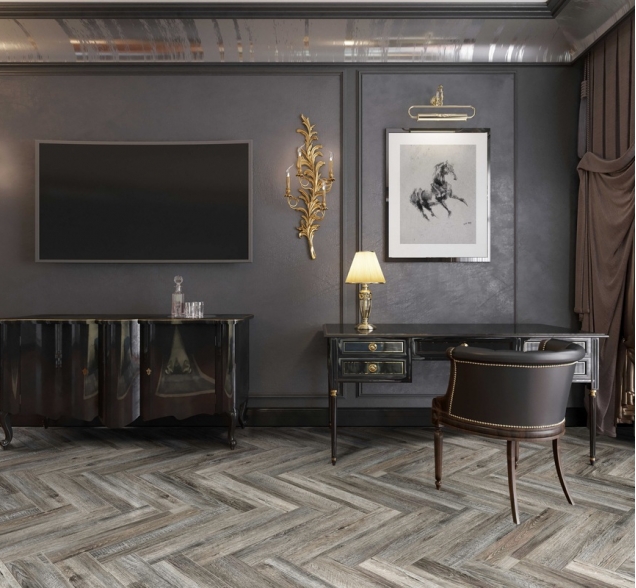 Виниловый ламинат SPC "Cronafloor" Herringbone Дуб Реймс (640*128*4,5 мм) — купить в Бийске