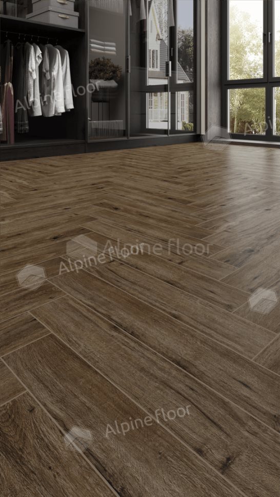 Ламинат "Alpine Floor" Herringbone 12 PRO Дуб Бордо (606*101*12 мм) — купить в Бийске