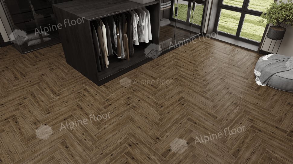 Ламинат "Alpine Floor" Herringbone 12 PRO Дуб Бордо (606*101*12 мм) — купить в Бийске
