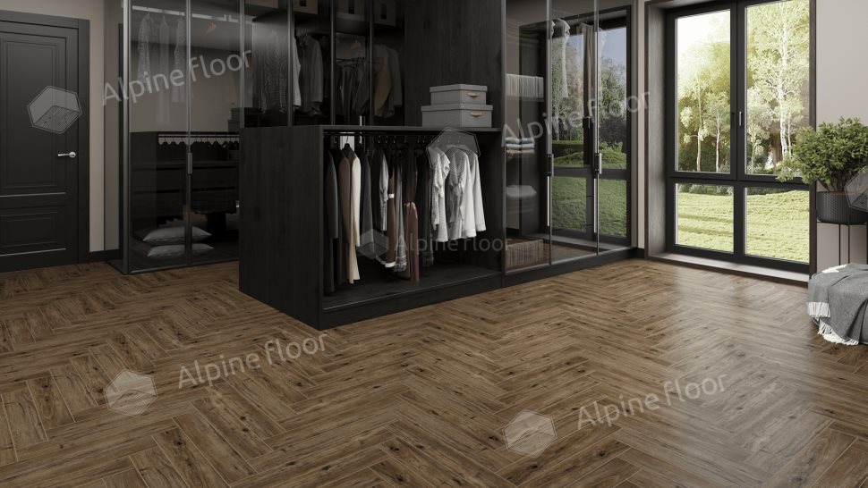 Ламинат "Alpine Floor" Herringbone 12 PRO Дуб Бордо (606*101*12 мм) — купить в Бийске