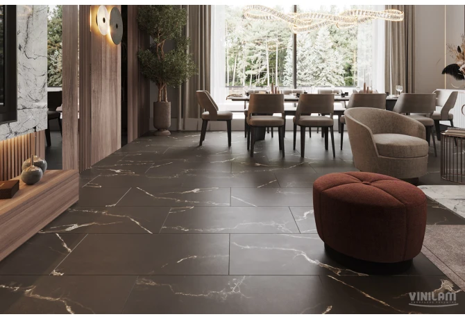 Кварц-винил Эбонитовый Мрамор (914,4*457,2*2,5 мм) — купить в Бийске